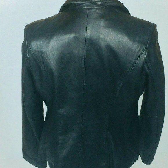 Dona Michi Black Leather Jacket Large Measurements - Picture 5 of 7